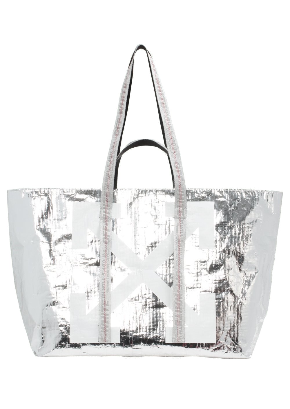 OFF-WHITE Arrows Tote Bag Yellow Black in Polyethylene with Silver